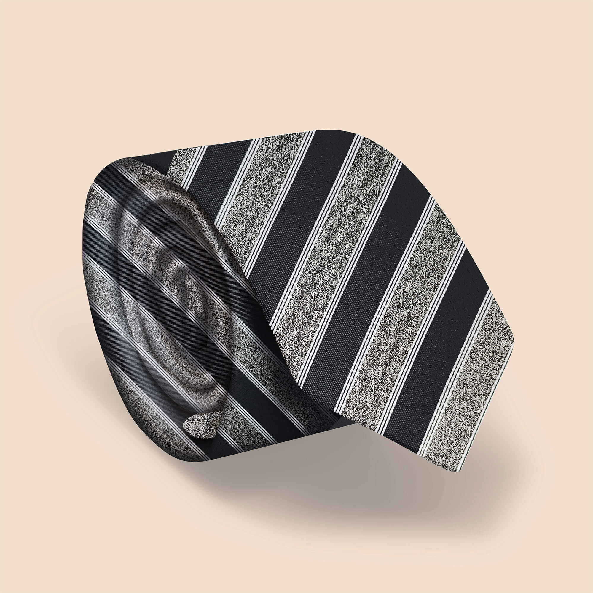 Imperial striped handmade tie & Pocket Square set in Blue & Grey