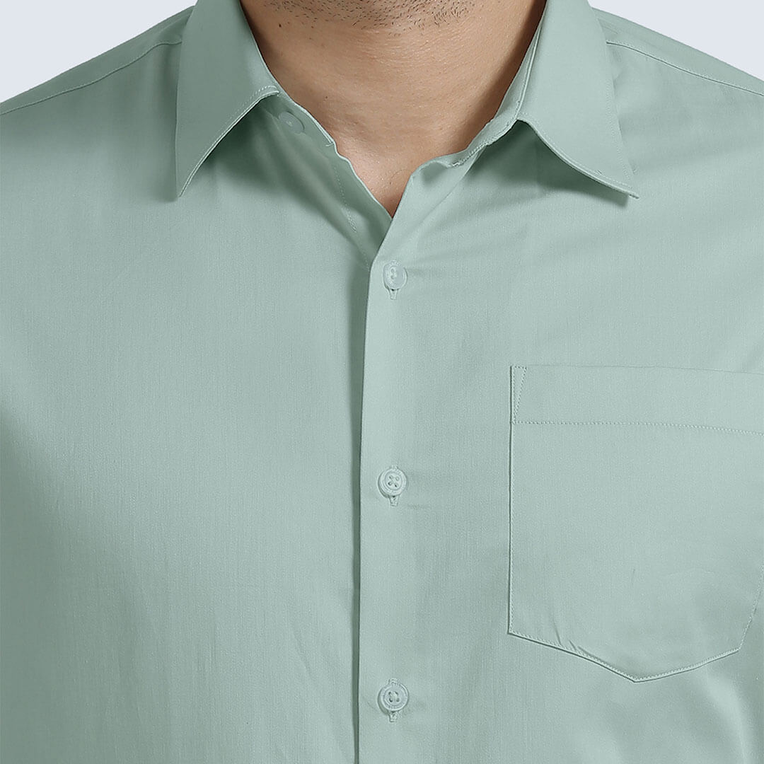 Cambridge Giza Cotton Shirt In Moss Green