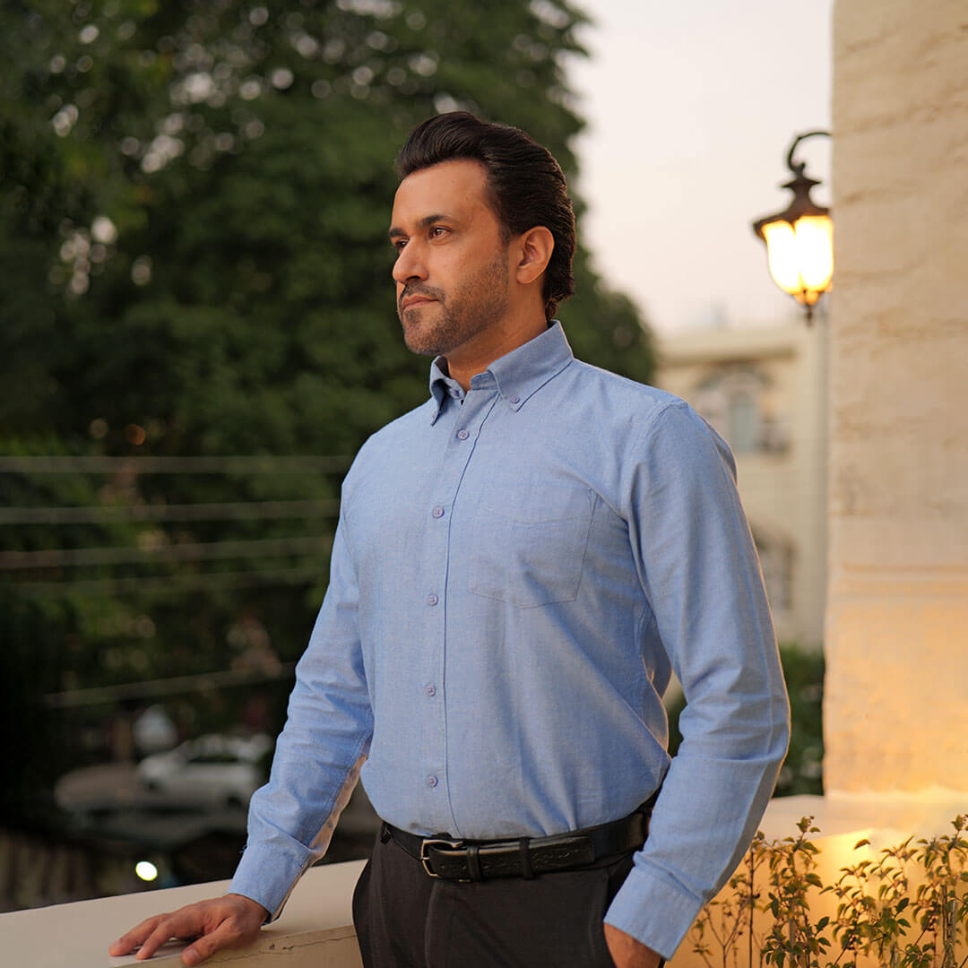 Regal Oxford Solid shirt in Ice Blue