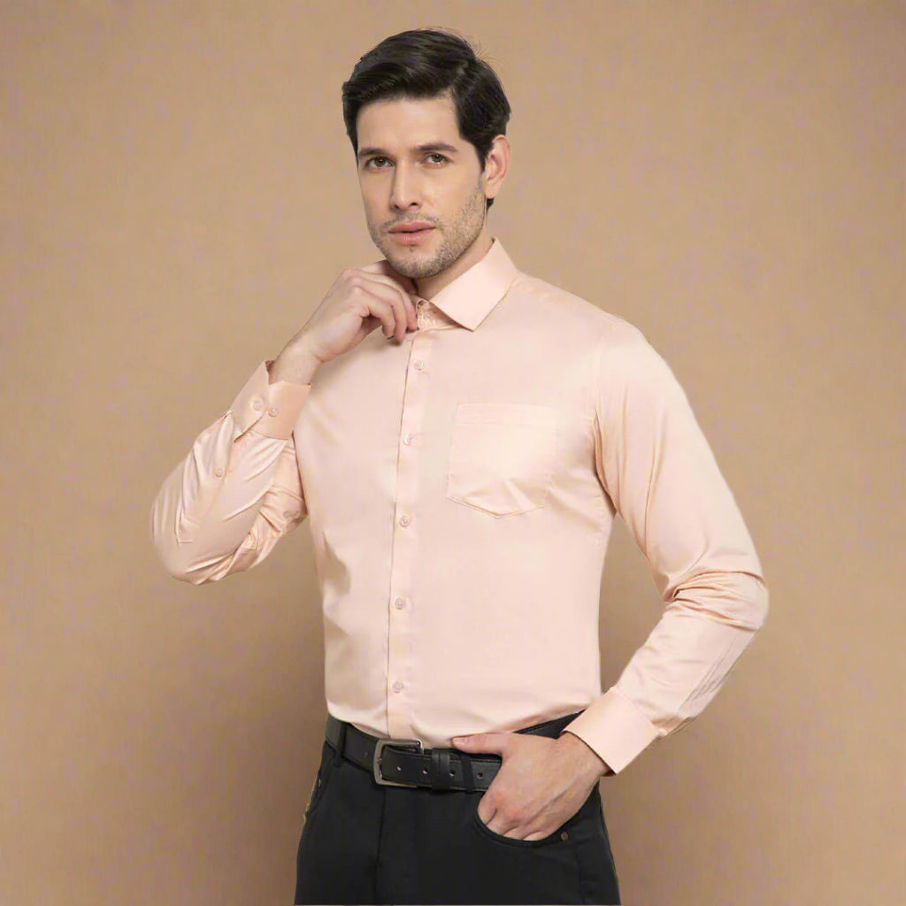 Cambridge Giza Cotton Shirt Peach Fuzz by TFC