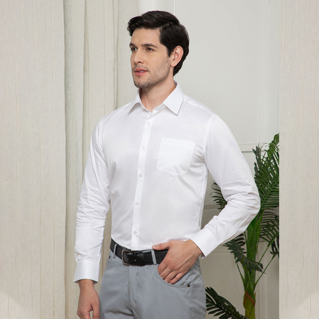 Cambridge Giza Cotton Shirt In Snow