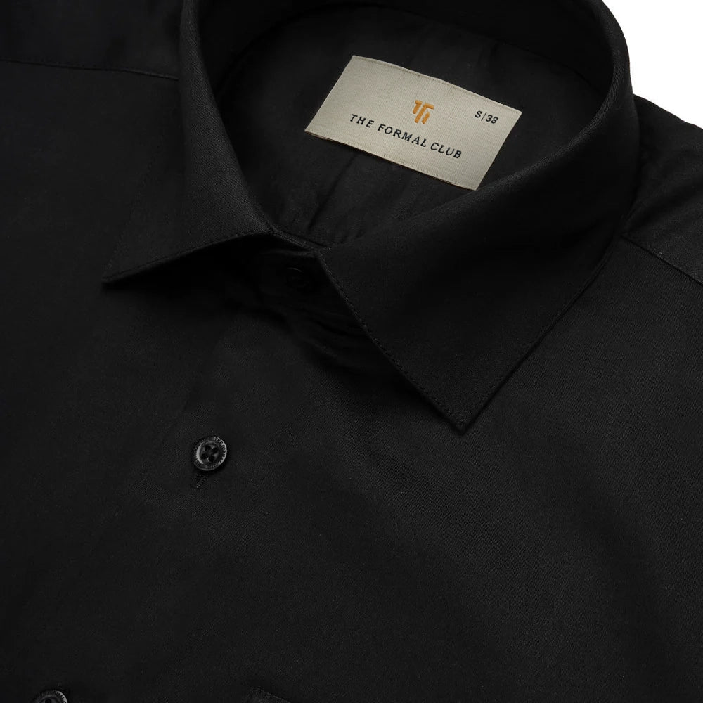 French Cuff Giza Cotton Shirt In Raven