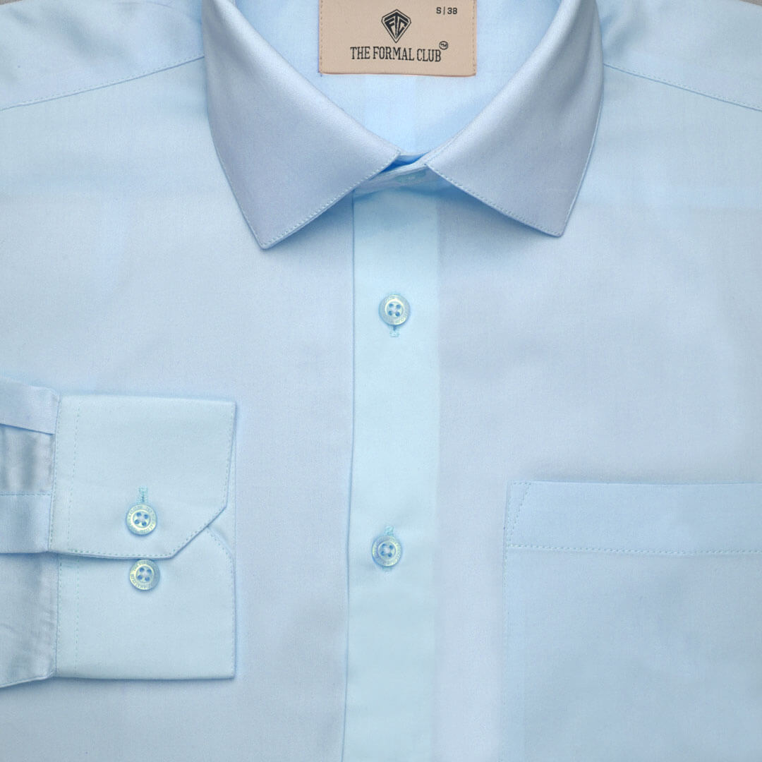 Cambridge Giza Cotton Shirt In Ice Blue