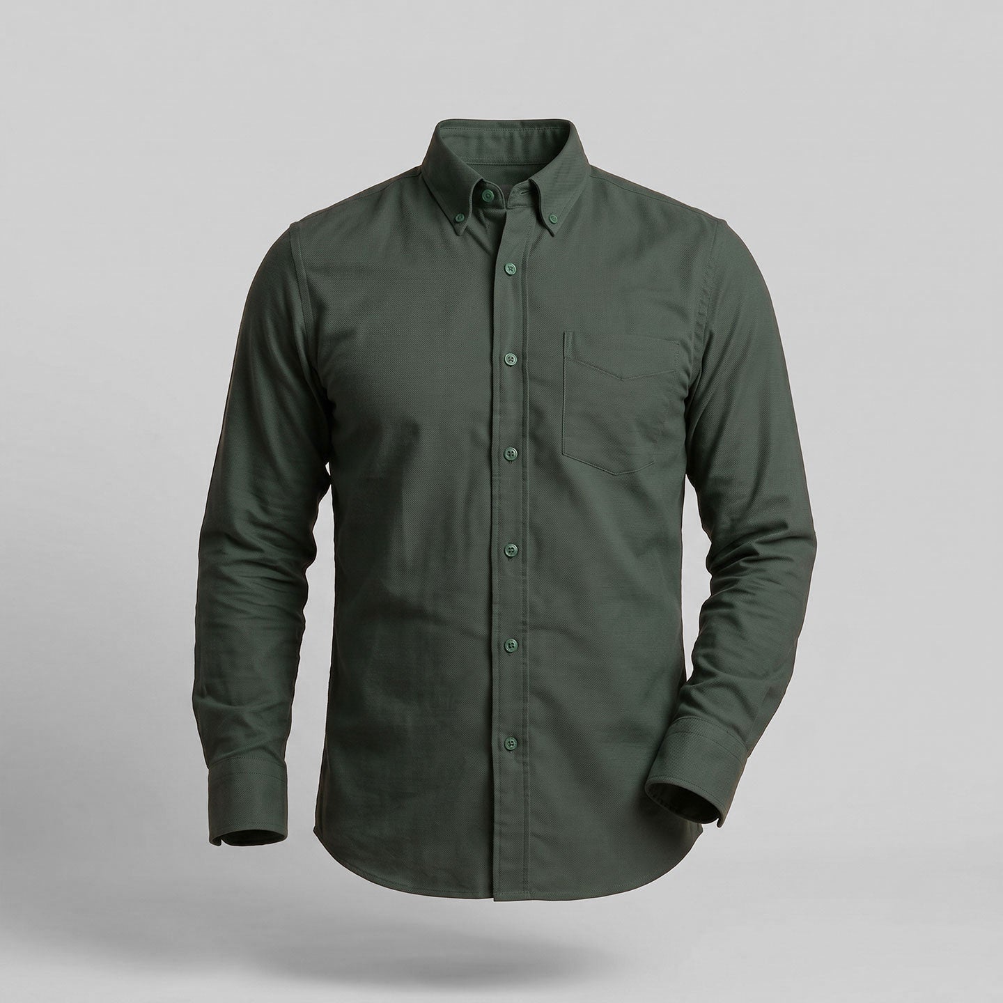 Regal Oxford Solid Shirt In Deep Forest