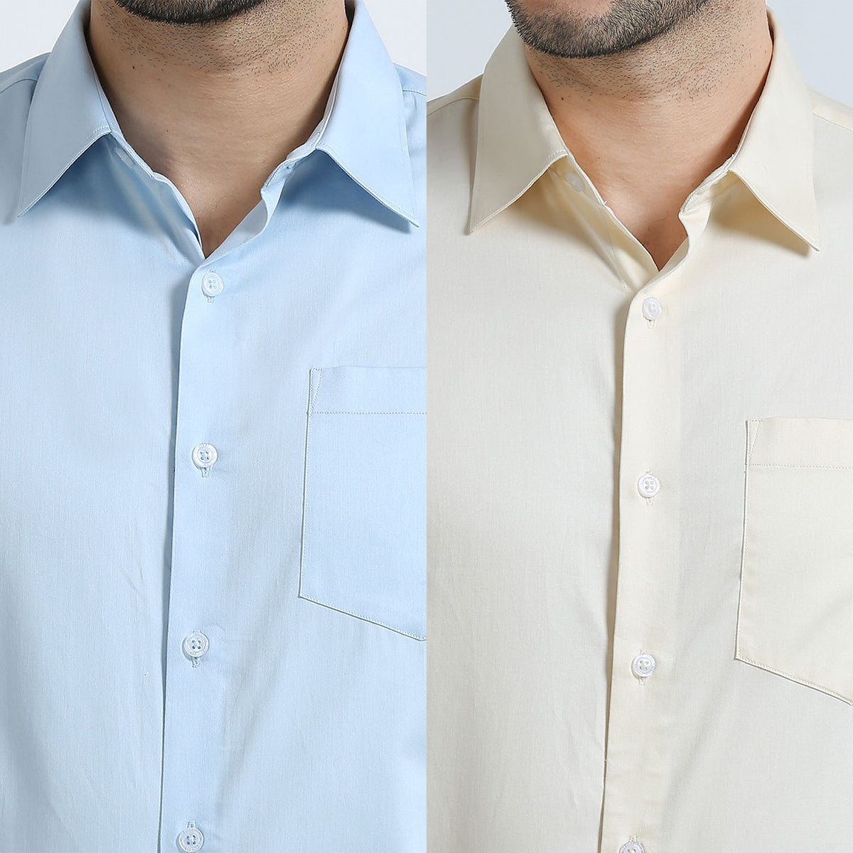 The Best-Sellers of Giza Cotton - 2 Shirt Pack - Vanilla & Ice Blue