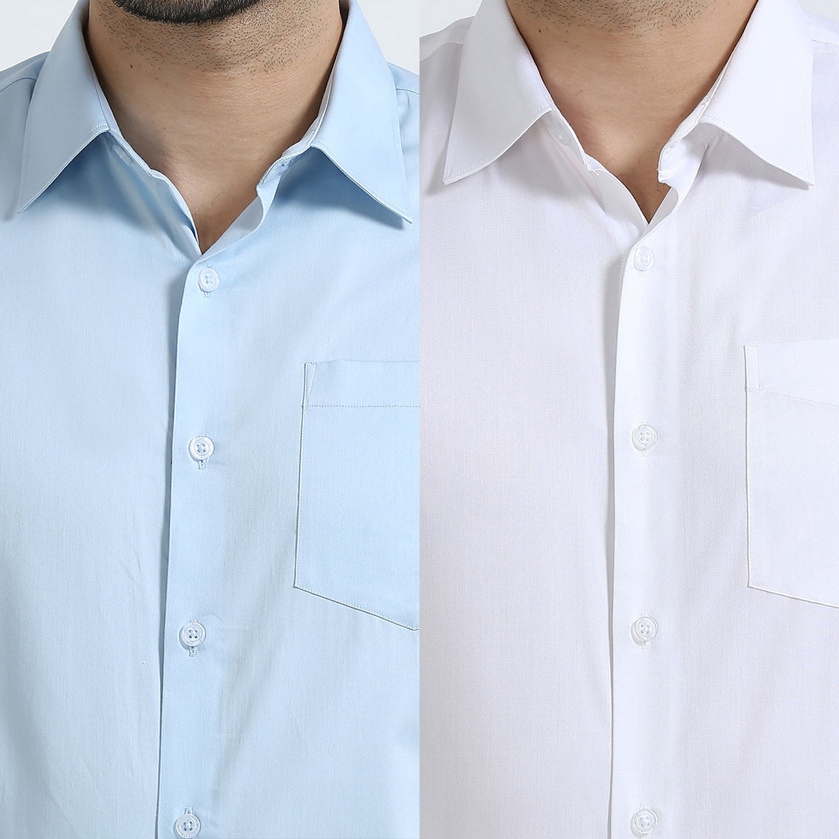 The Best-Sellers of Giza Cotton - 2 Shirt Pack - Ice Blue & Snow