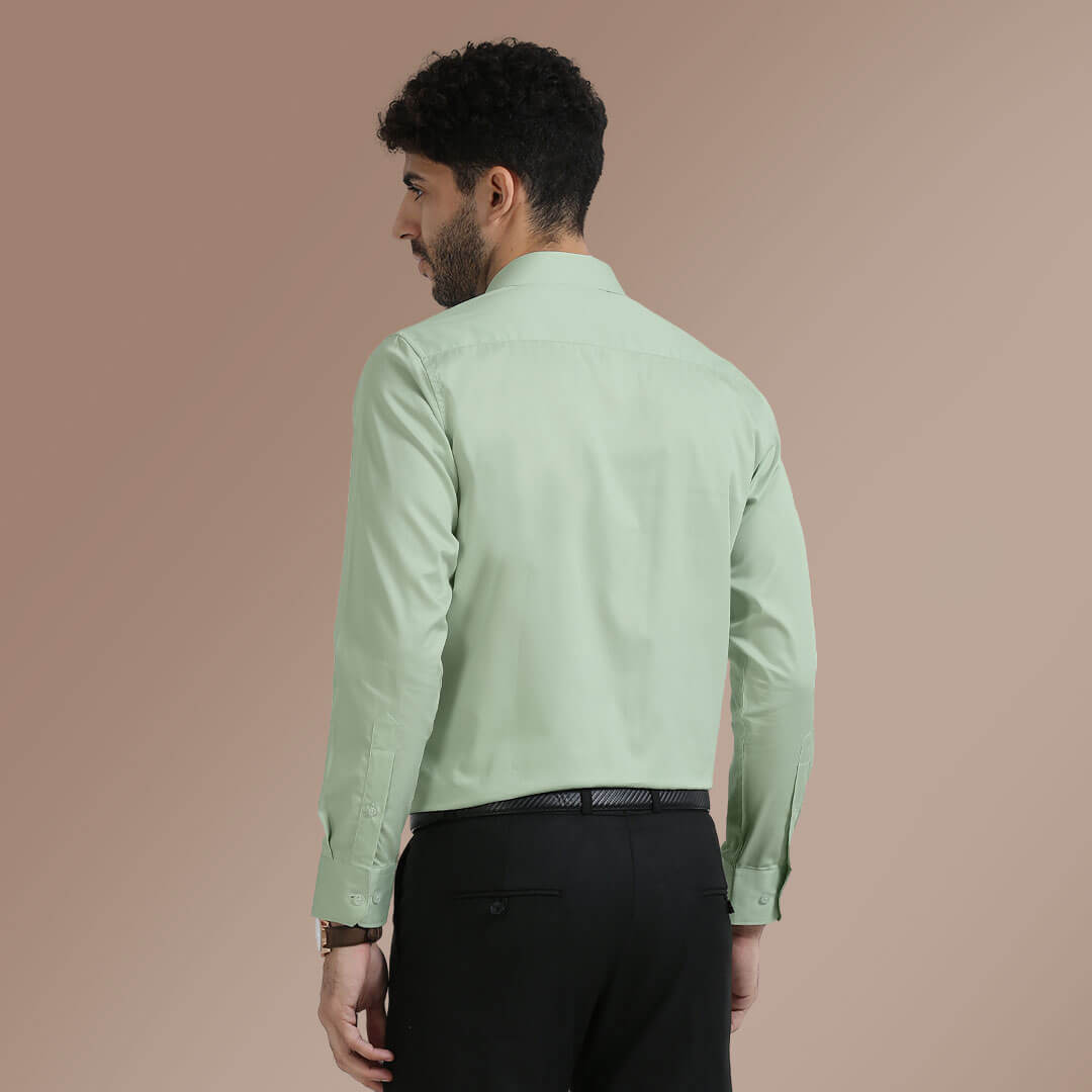 Cambridge Giza Cotton Shirt In Moss Green