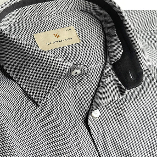 Shepherd Houndstooth Shirt In Smokey Black