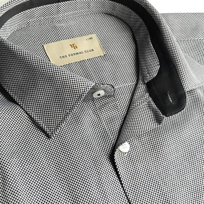 Shepherd Houndstooth Shirt In Smokey Black