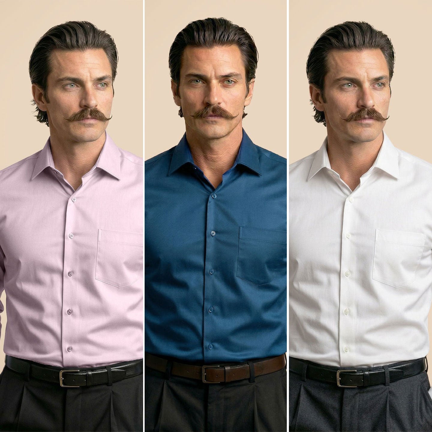 The Best-Sellers of French Cuff- 3 Shirt Pack - Dusty Rose, Slate Blue & Snow
