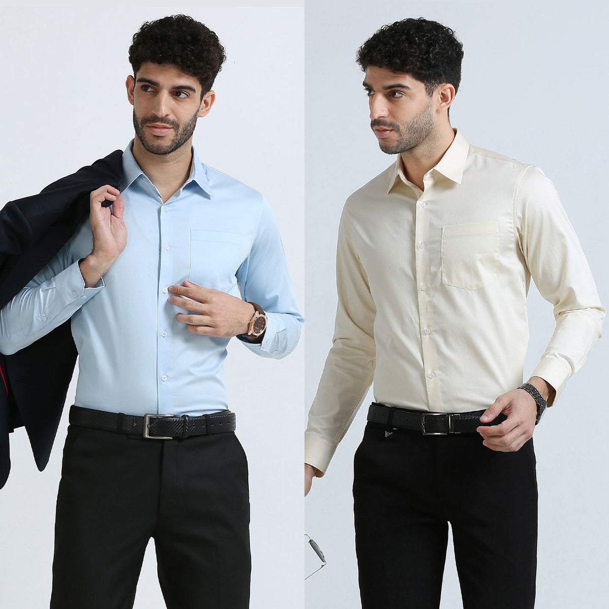 The Best-Sellers of Giza Cotton - 2 Shirt Pack - Vanilla & Ice Blue