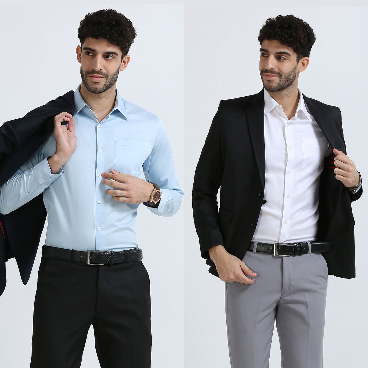 The Best-Sellers of Giza Cotton - 2 Shirt Pack - Ice Blue & Snow
