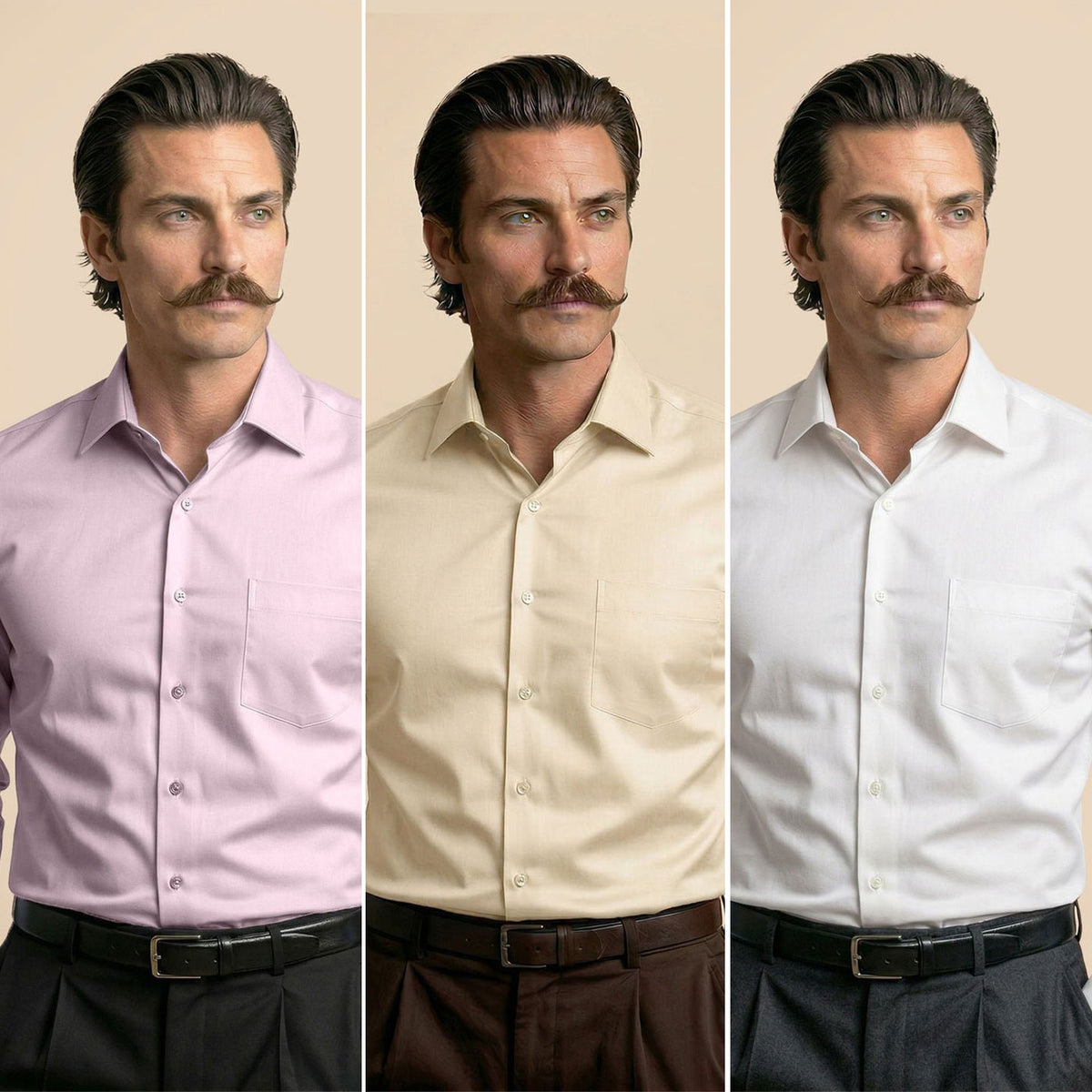 The Best-Sellers of French Cuff- 3 Shirt Pack - Dusty Rose, Lemon Frost & Snow