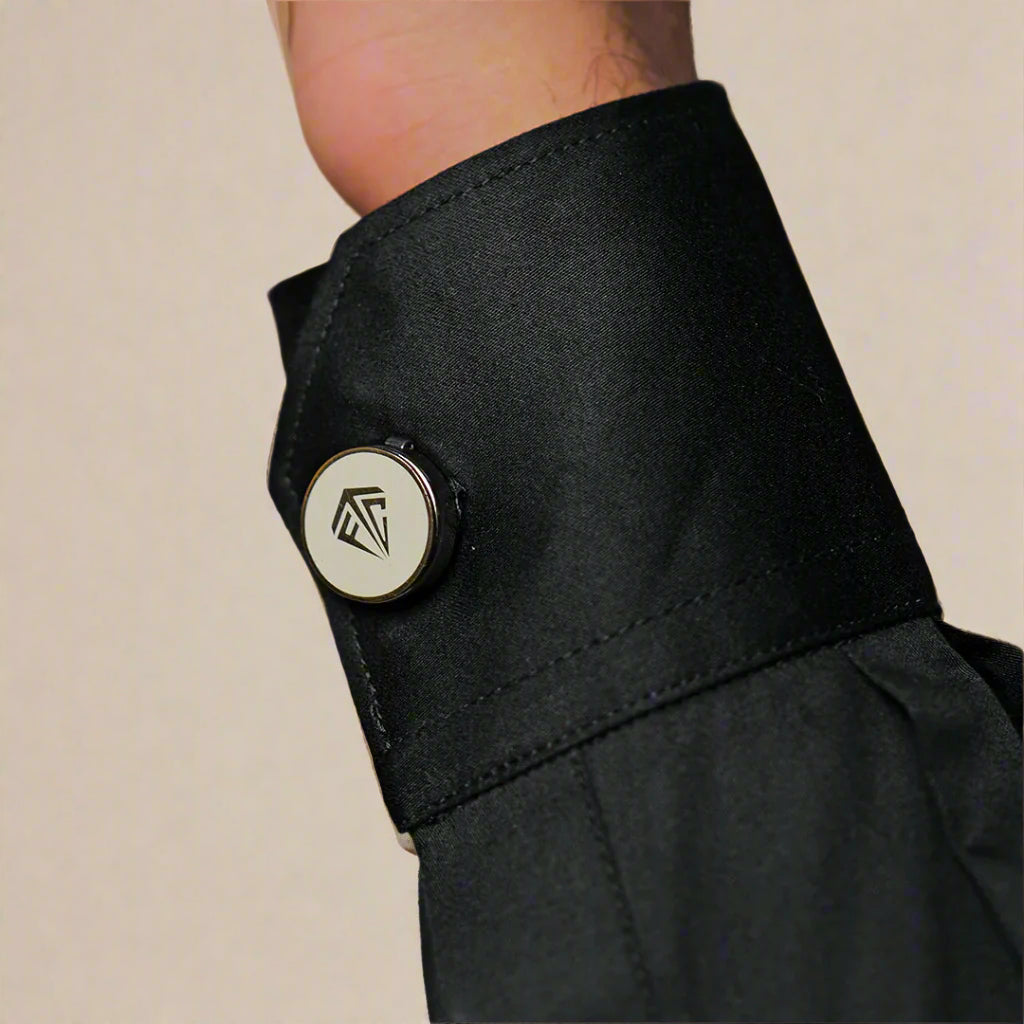 Premium Metallic Button Cover in Beige Gold