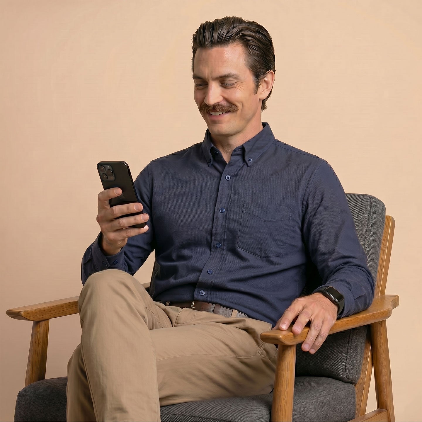 Regal Oxford Solid Shirt In French Navy