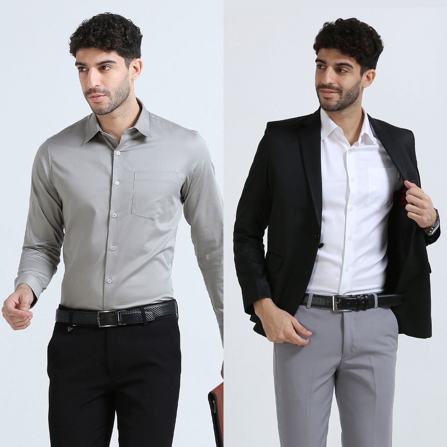 The Best-Sellers of Giza Cotton - 2 Shirt Pack - Snow & Pewter