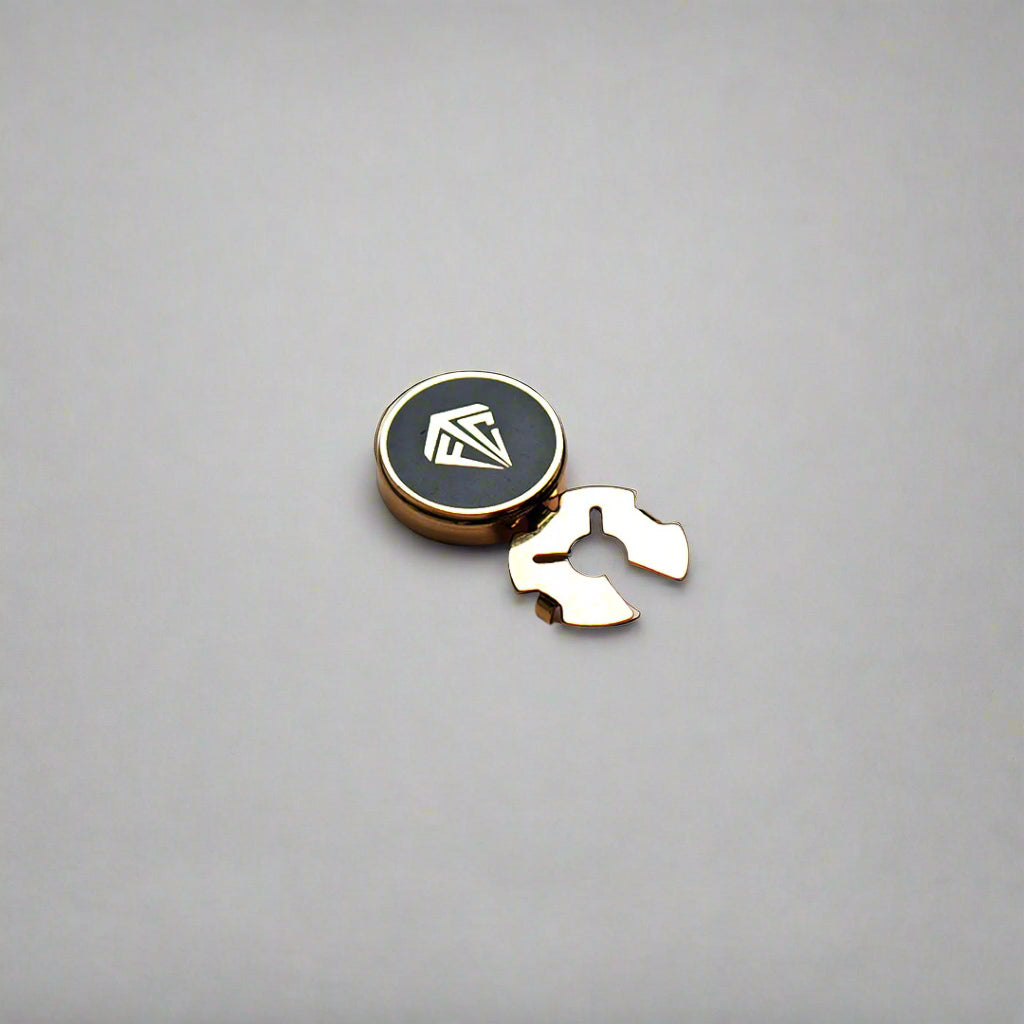 Premium Metallic Button Cover in Green Gold
