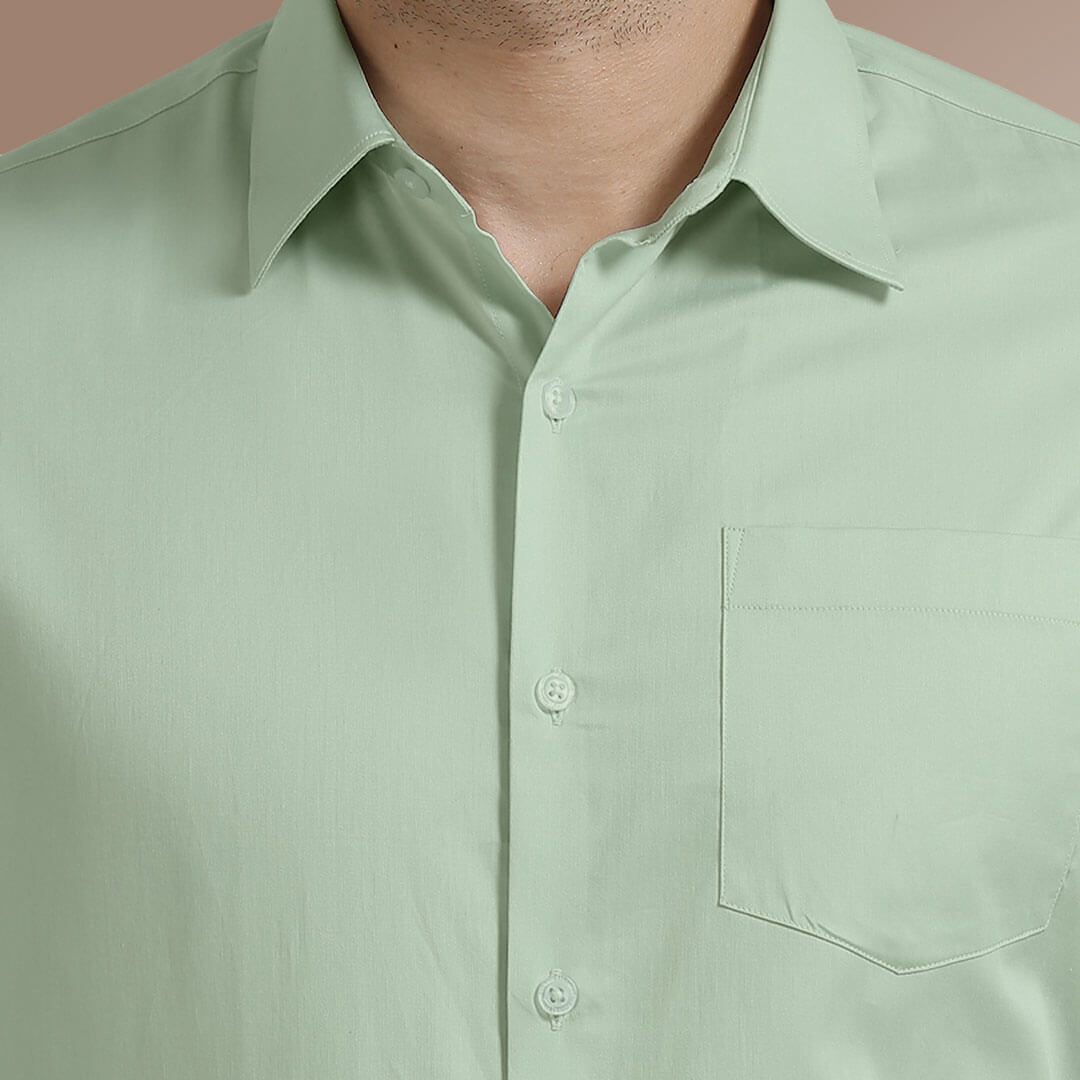 Cambridge Giza Cotton Shirt In Moss Green