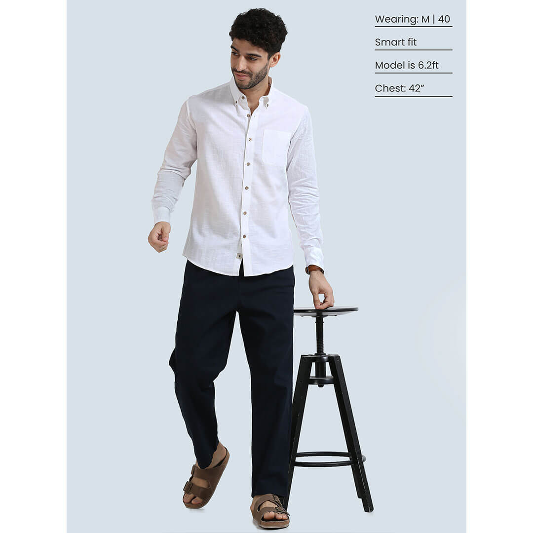 Breeze Linen Full Sleeves Shirt In Ivory