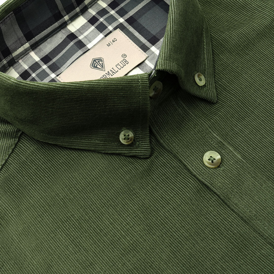 Cruise Corduroy Shirt In Leaf Green