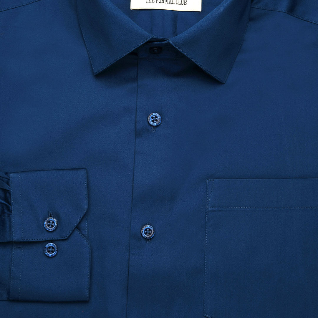 Cambridge Giza Cotton Shirt In Slate Blue