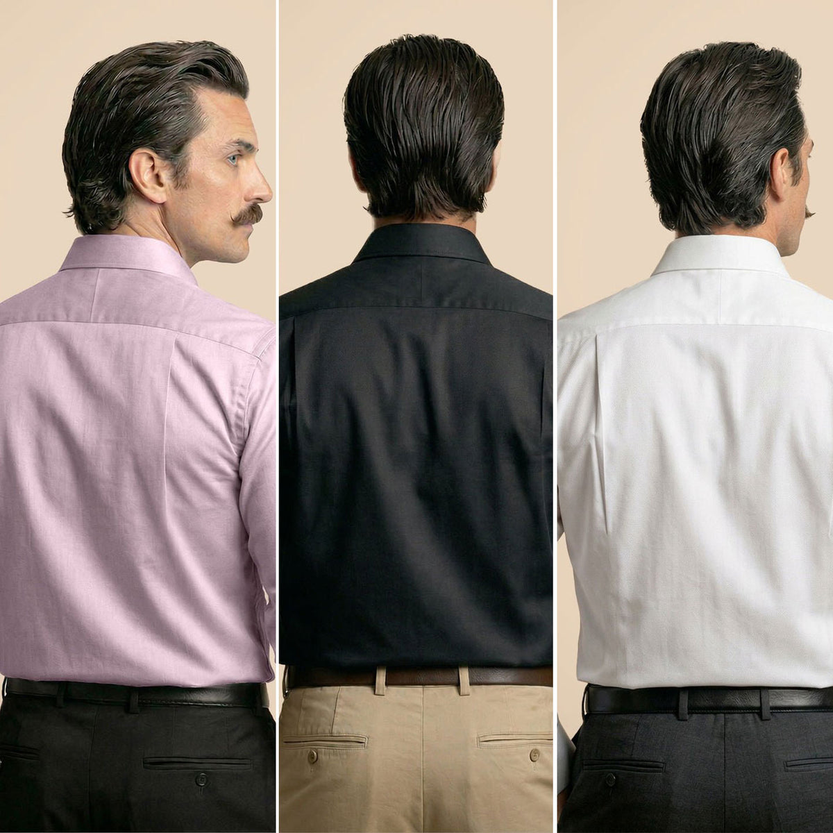 The Best-Sellers of French Cuff- 3 Shirt Pack - Dusty Rose, Raven & Snow