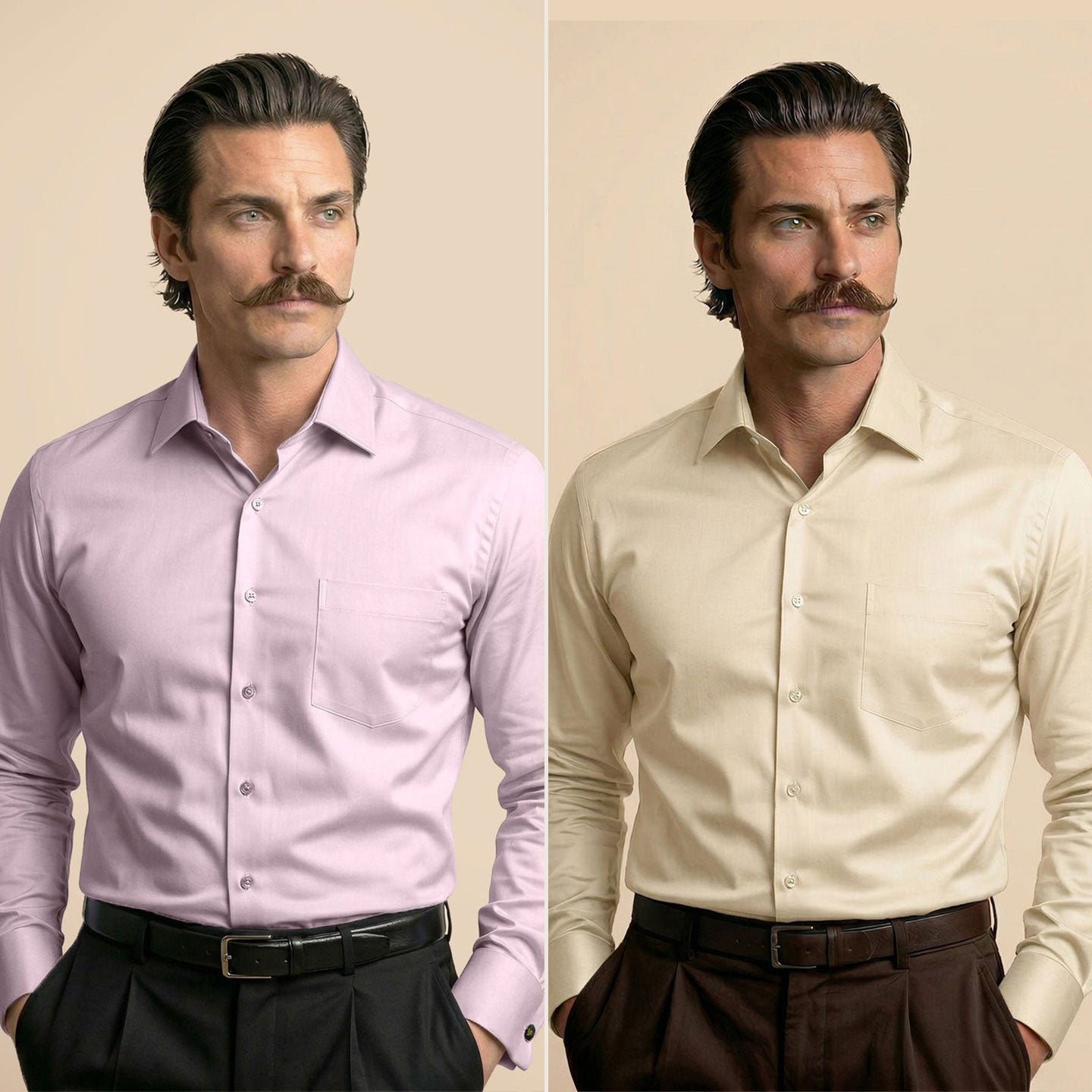 The Best-Sellers of French Cuff- 2 Shirt Pack - Dusty Rose & Lemon Frost