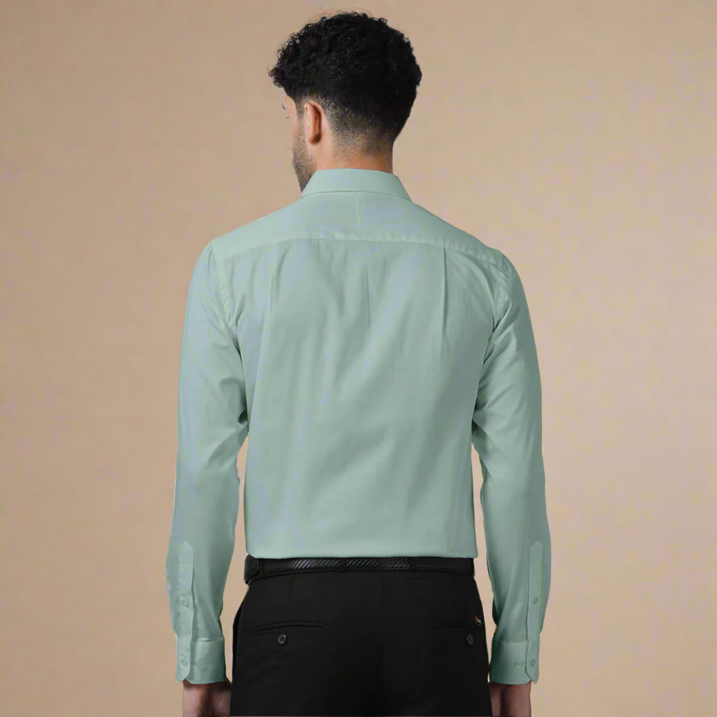 Cambridge Giza Cotton Shirt In Moss Green