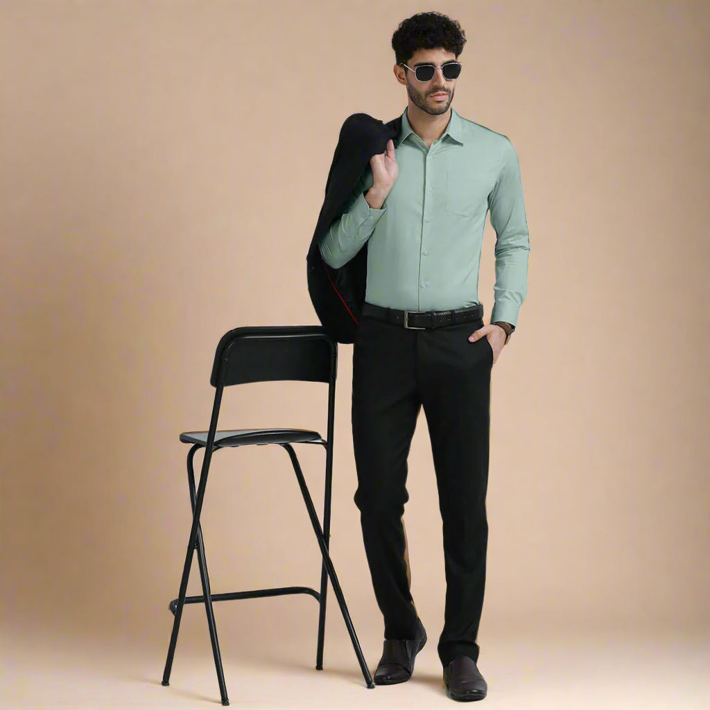 Cambridge Giza Cotton Shirt In Moss Green