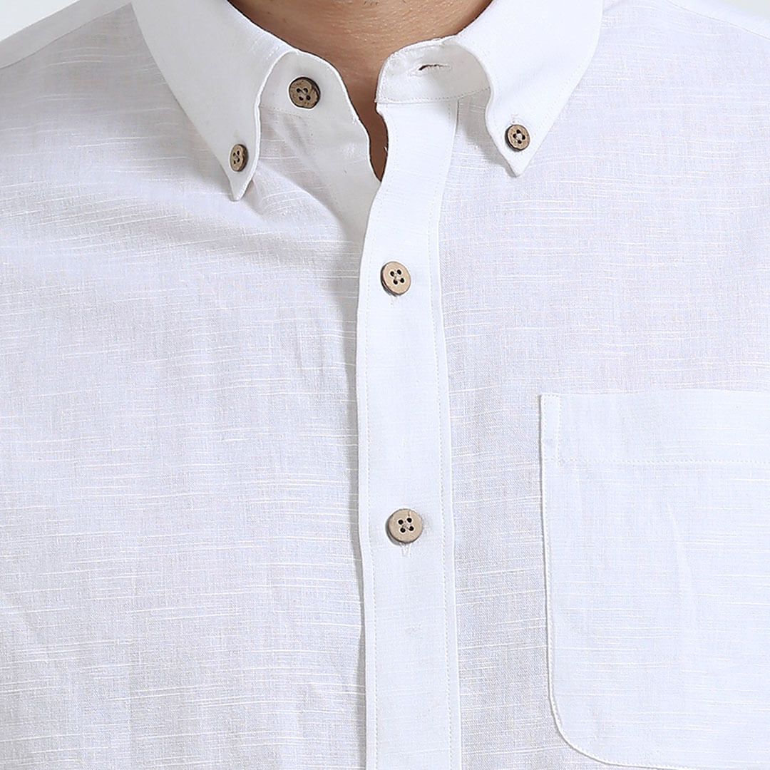 Breeze Linen Full Sleeves Shirt In Ivory
