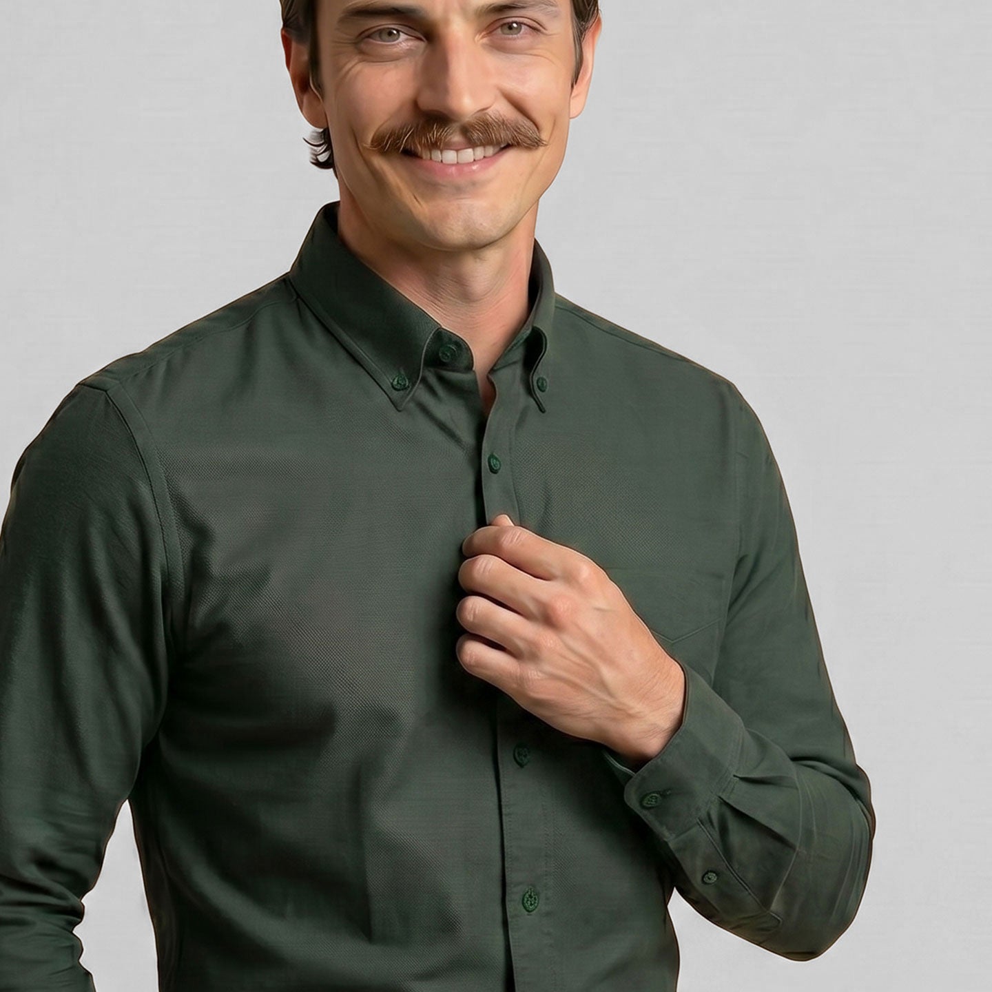 Regal Oxford Solid Shirt In Deep Forest