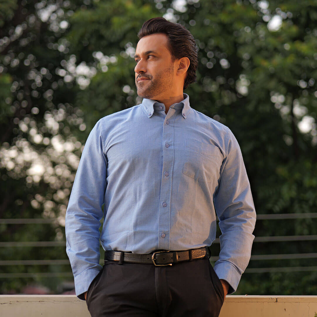 Regal Oxford Solid shirt in Ice Blue