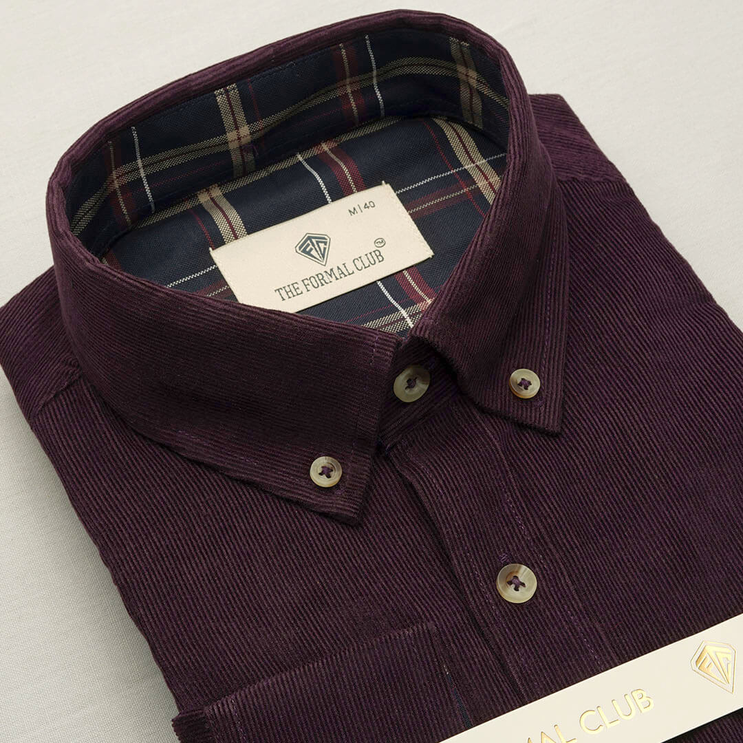 Cruise Corduroy Shirt In Purple Berry