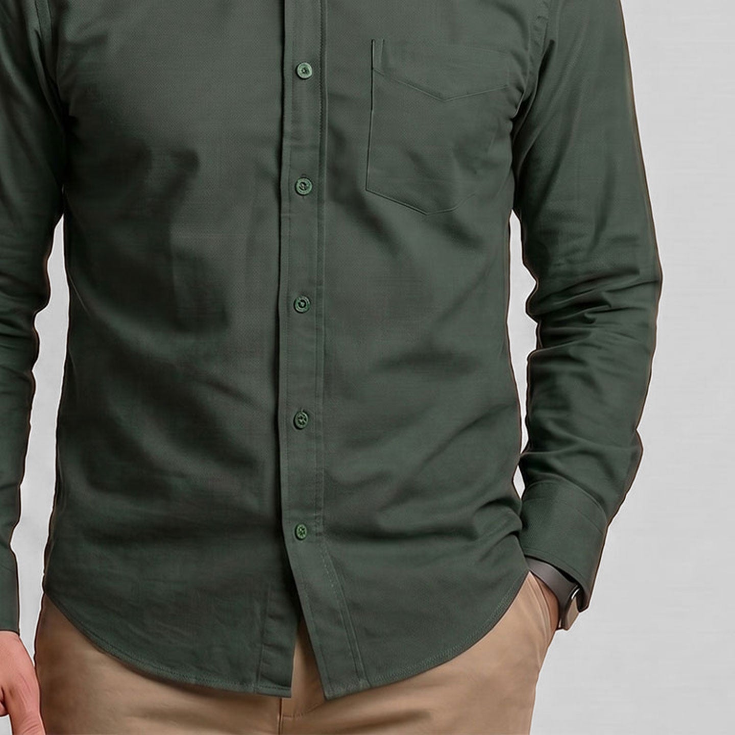Regal Oxford Solid Shirt In Deep Forest
