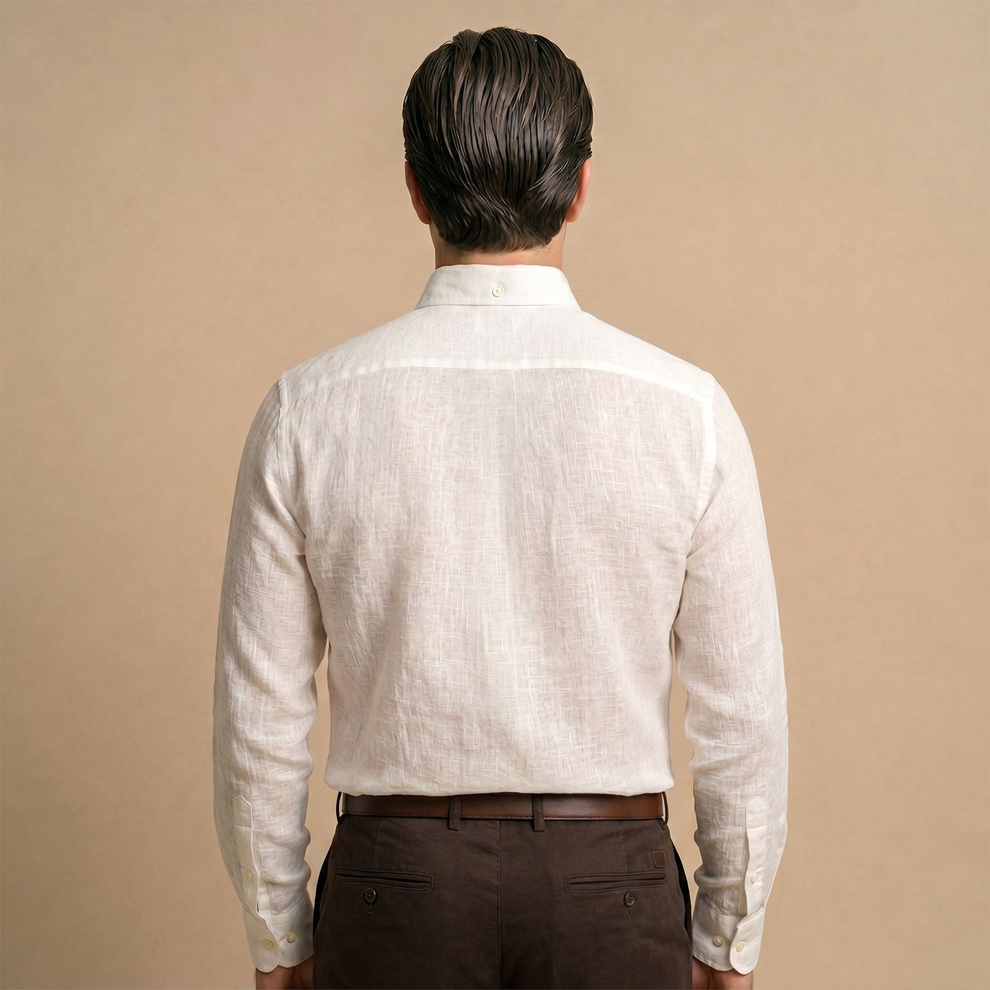 Cedar Pure Linen Full Sleeves Shirt in Snow