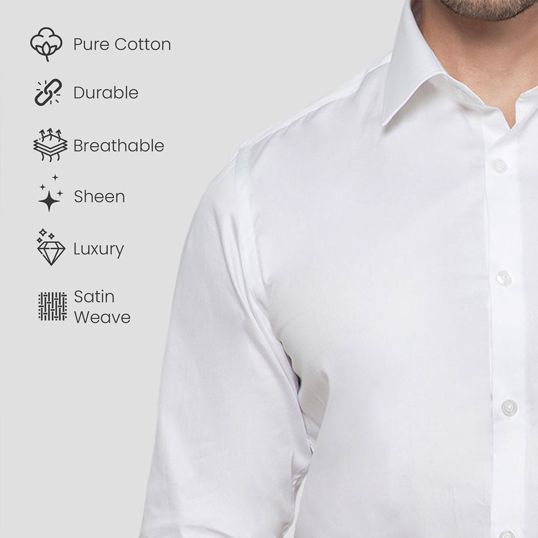 Cambridge Giza Cotton Shirt In Snow