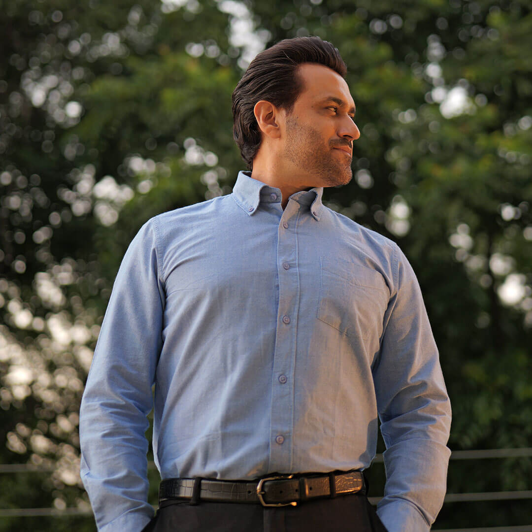 Regal Oxford Solid shirt in Ice Blue