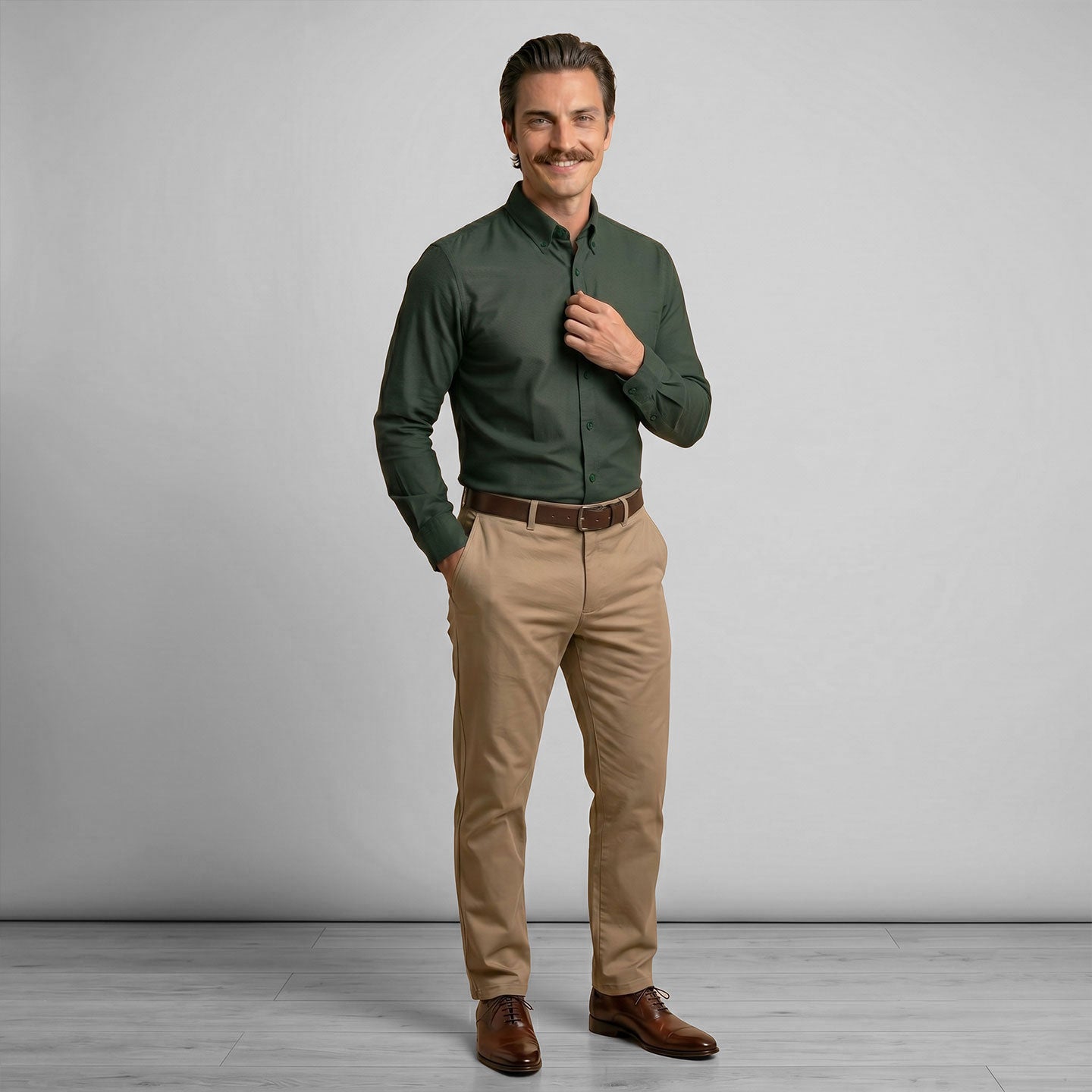 Regal Oxford Solid Shirt In Deep Forest