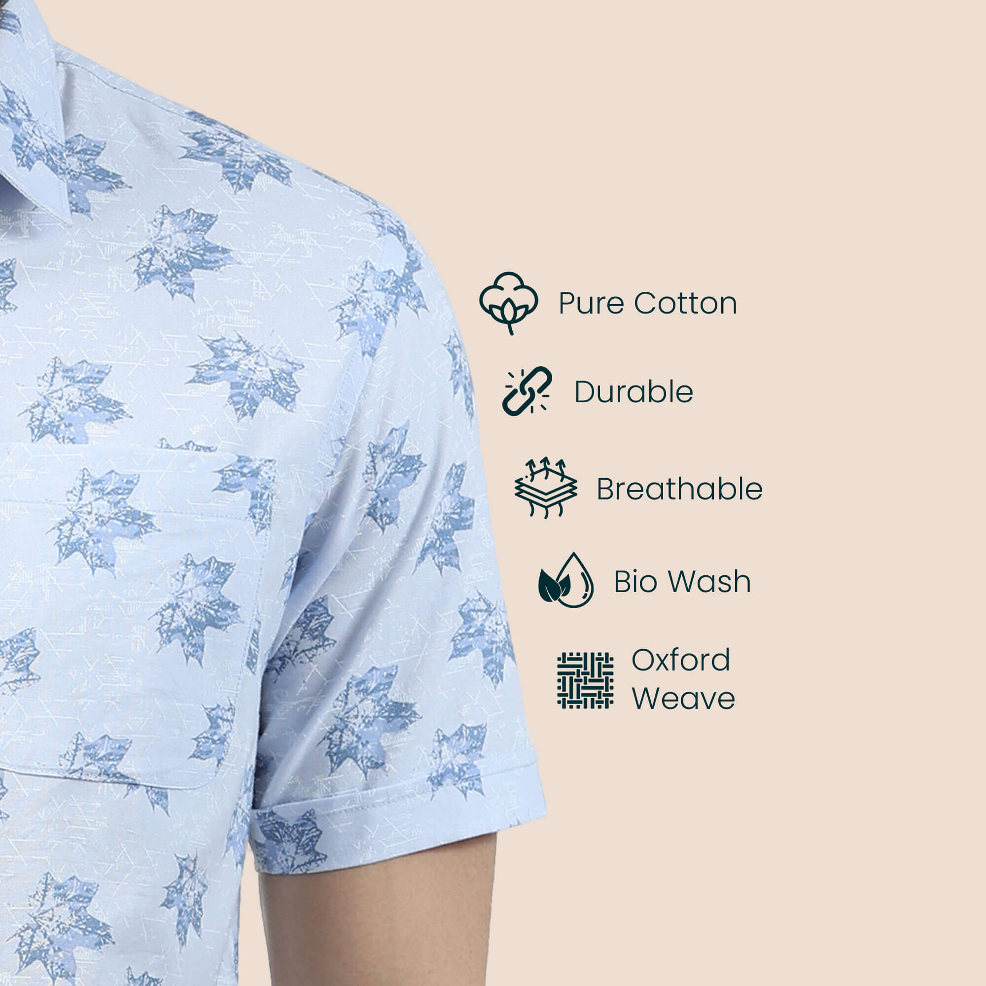Breeze Oxford Shirt In Blue Maple Print