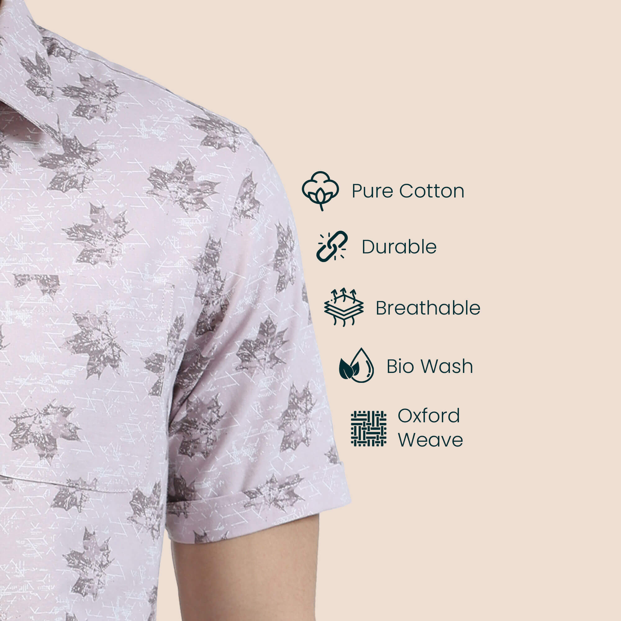 Breeze Oxford Shirt In Rose Maple Leaf