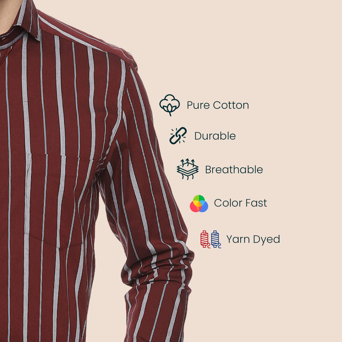 Stripes Printed Full Sleeves Shirt