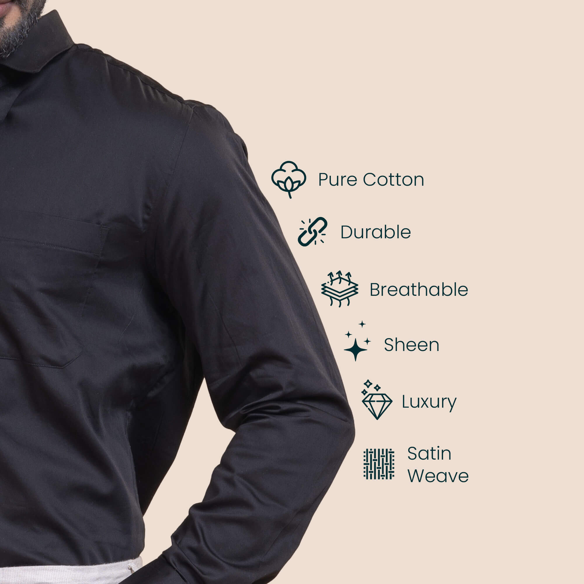 Swiss Finish Giza Cotton Shirt In Black