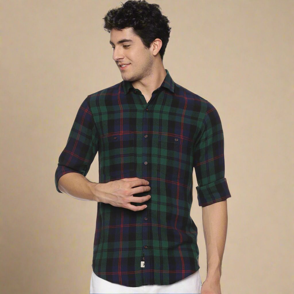 Timber Flannel Green Check Shirt - The Formal Club