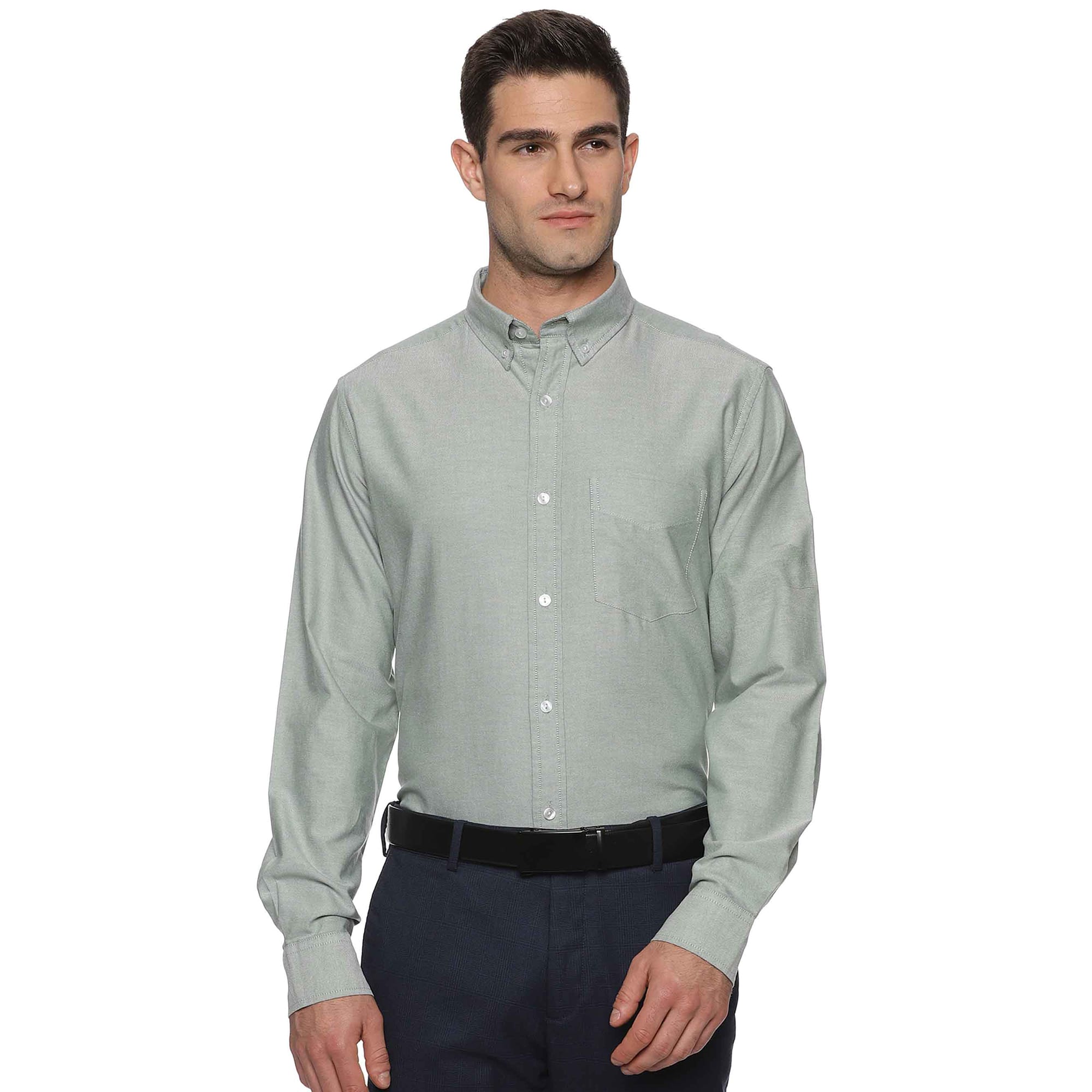 The Regal Trio: White, Light Green & Light Blue Oxford Shirt Combo