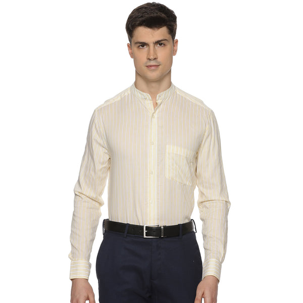 Blissful Yellow Oxford Stripes Shirt - The Formal Club