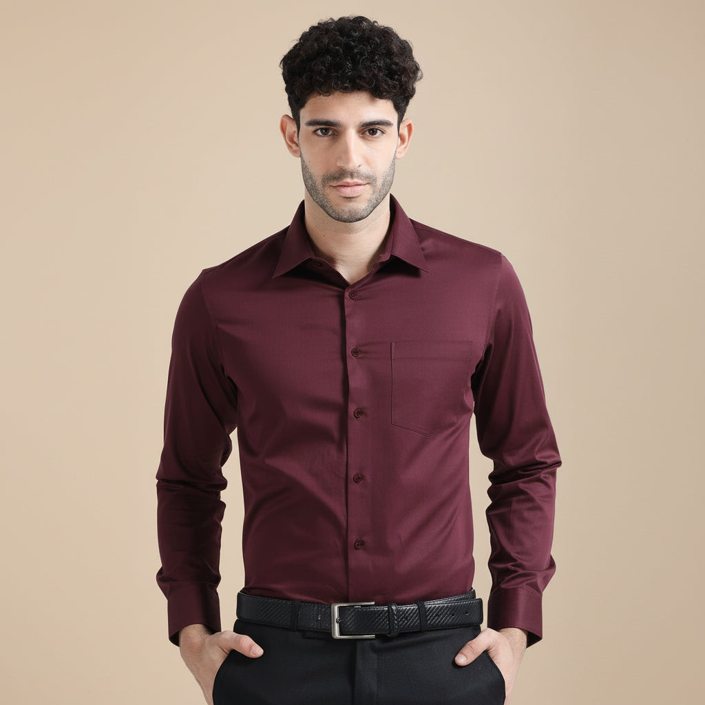 Wineberry Giza Cotton Shirt For Men By TFC