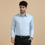 Cambridge Giza Cotton Shirt In Ice Blue