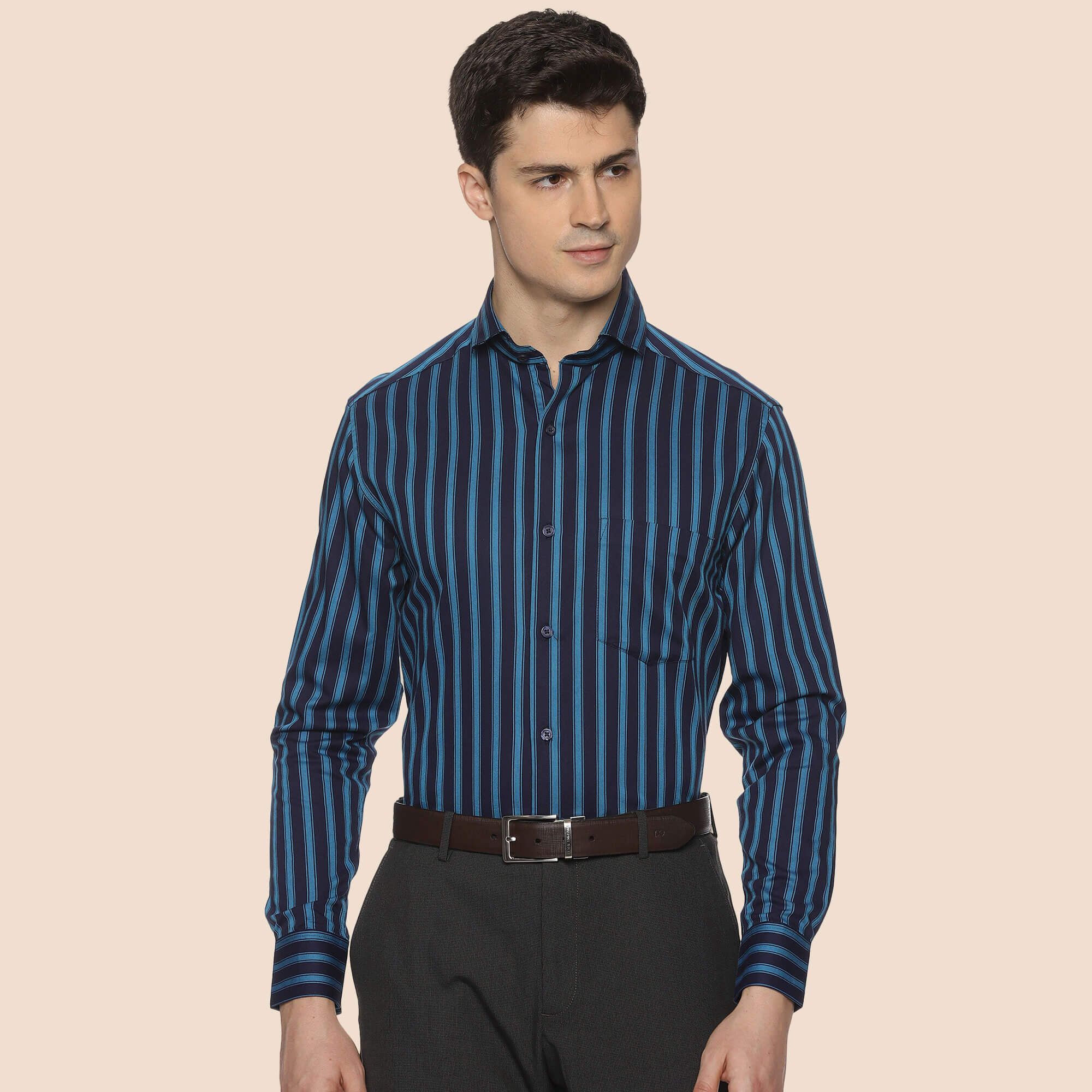 Rhythm Blue Stripe Shirt In Navy Blue