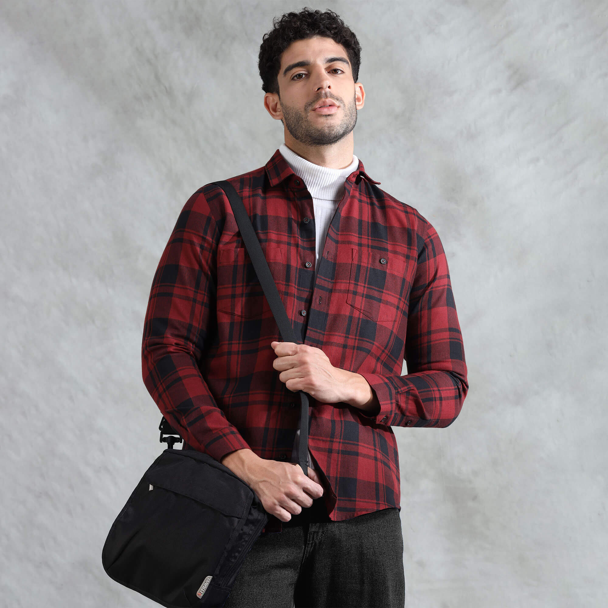 Lumber Flannel Check Shirt In Scarlet