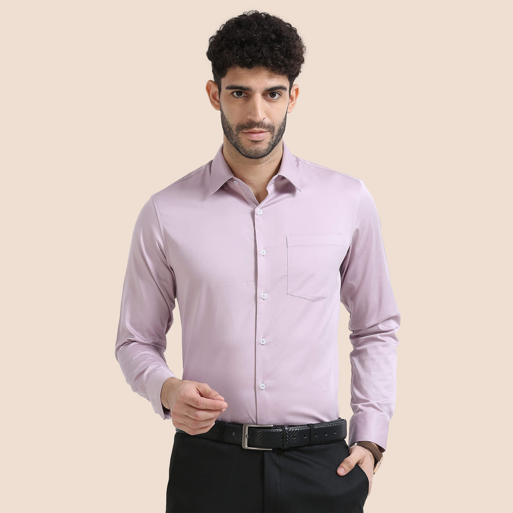 Cambridge Giza Cotton Shirt In Dusty Rose